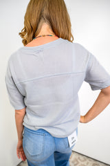 Daylight Glow Waffle Top - Light Grey