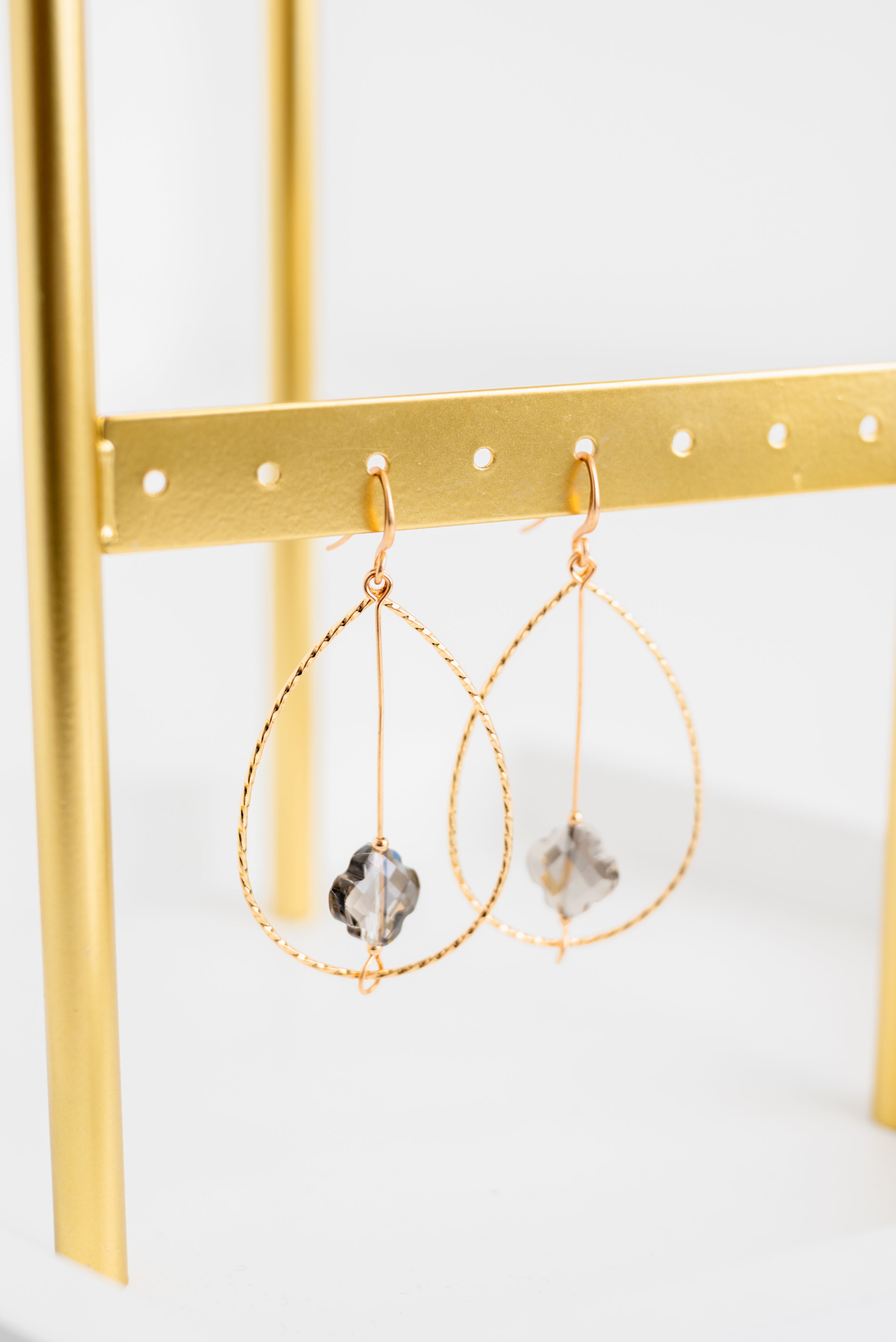 Delicate Wire Earrings With Bead Detail