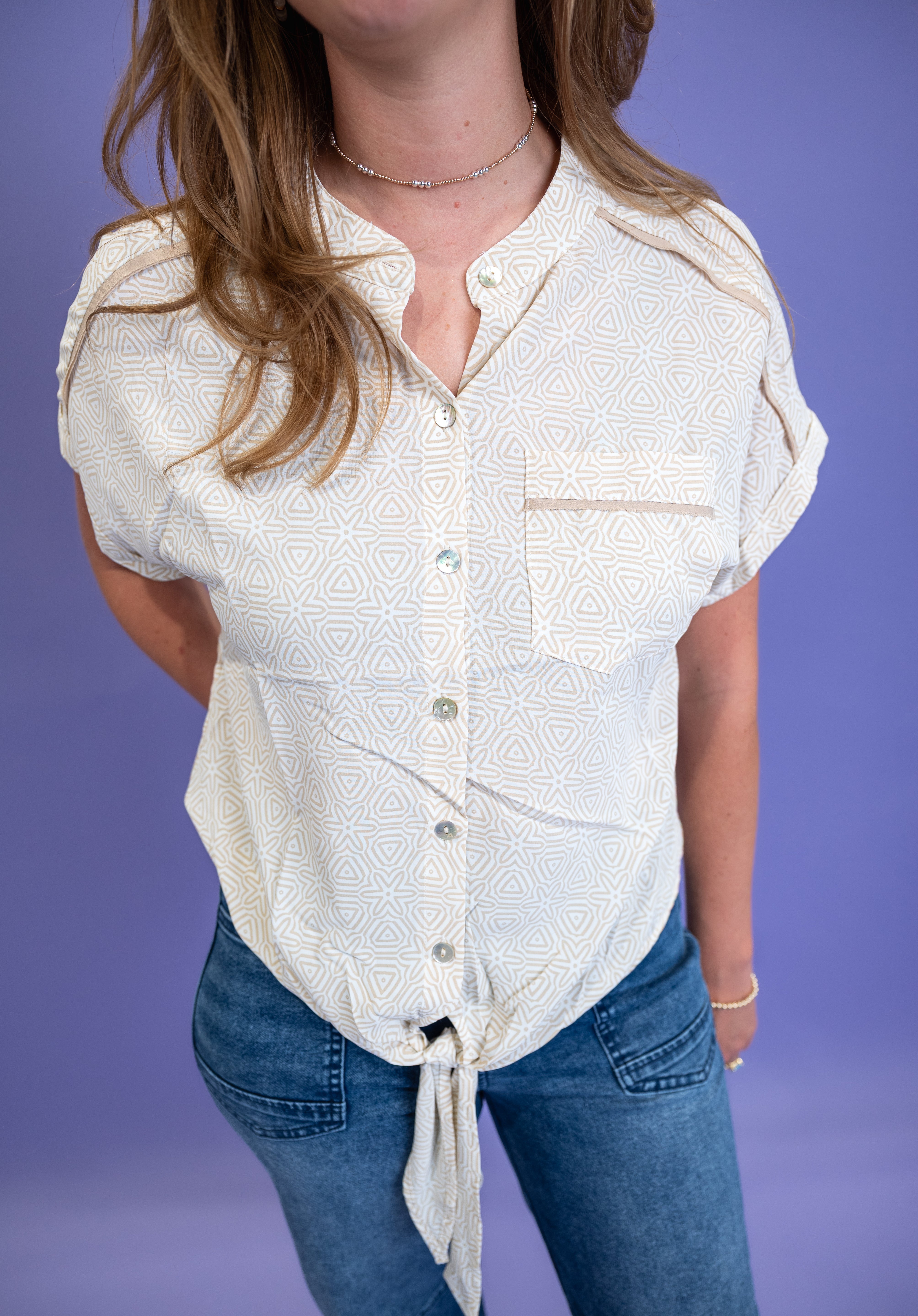 Desert Tie-Front Top - Sand