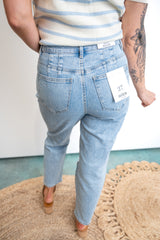Distressed Super High-Rise Mom Jean