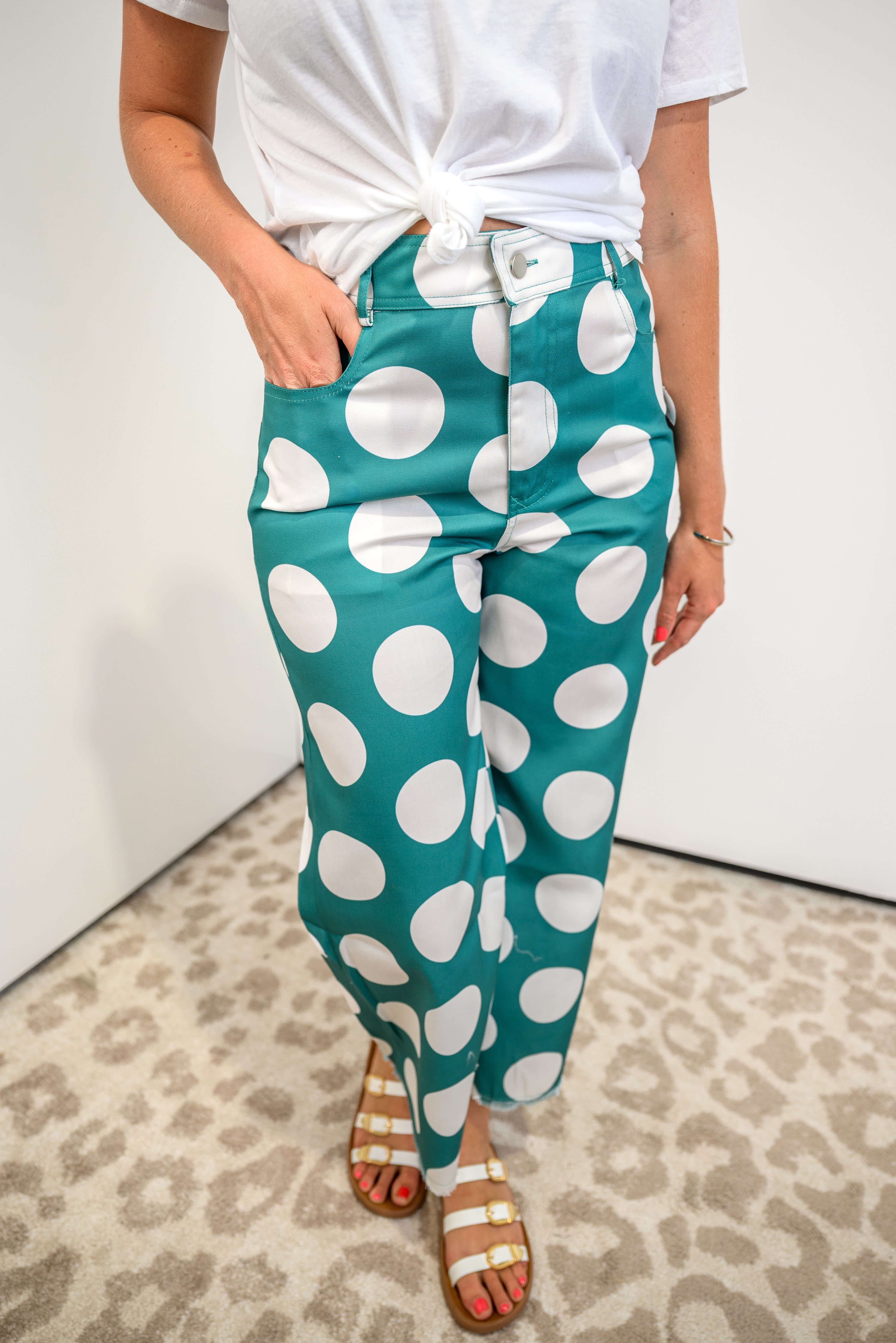 Dot & Dash Pants - Jade Green FINAL SALE