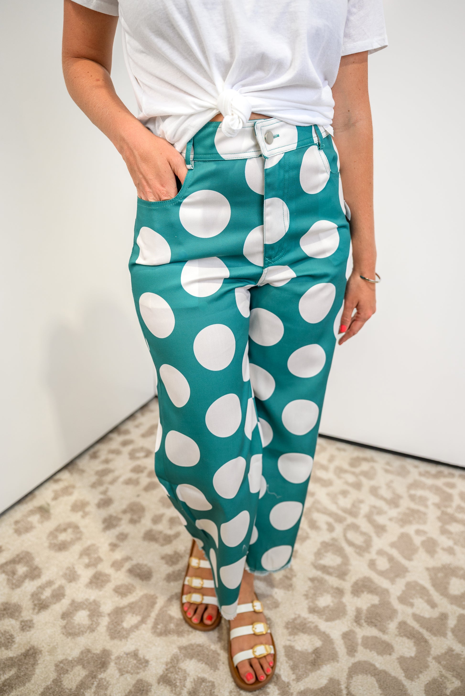Dot & Dash Pants - Jade Green FINAL SALE