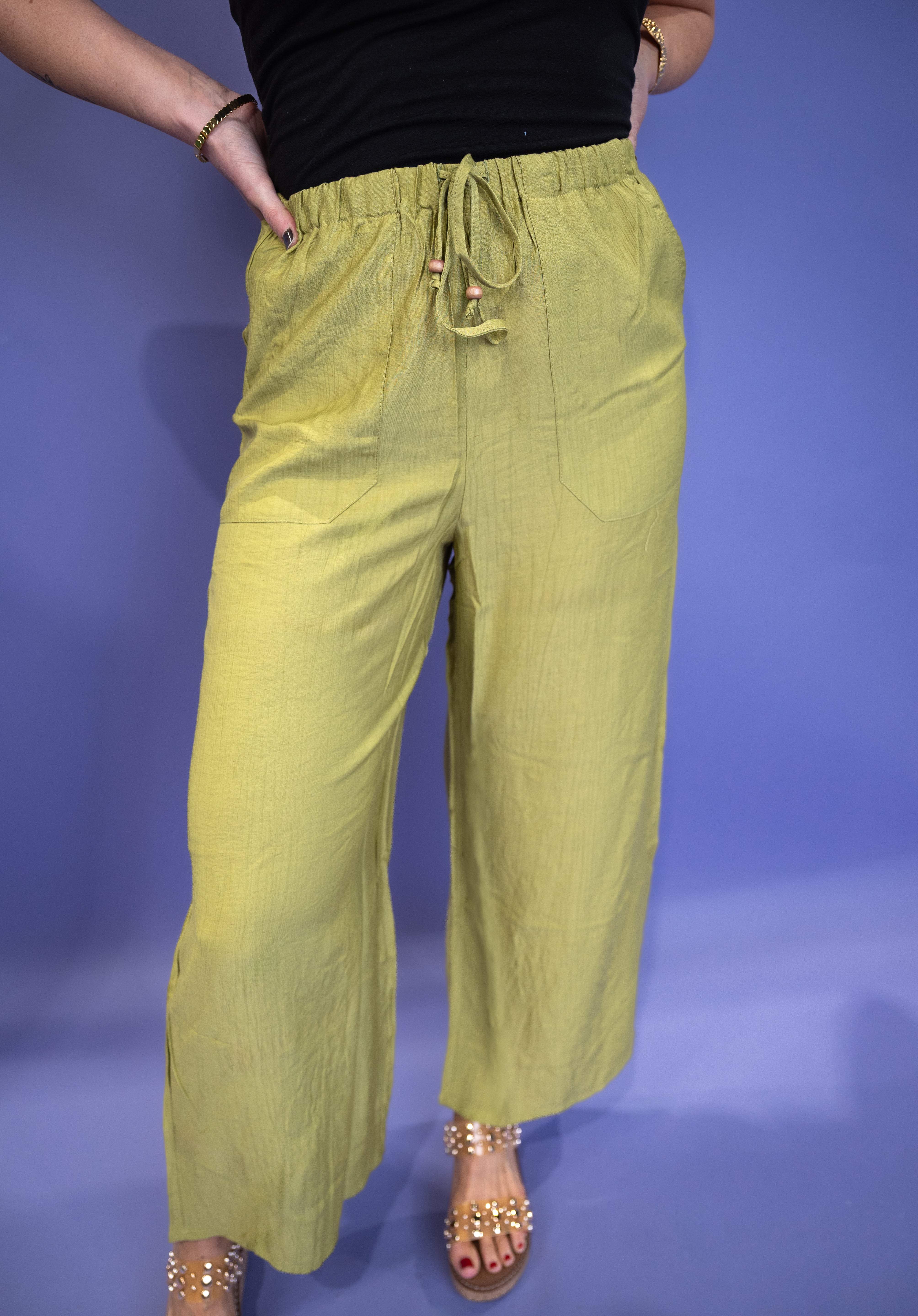 Drapeform Woven Pants - Avocado