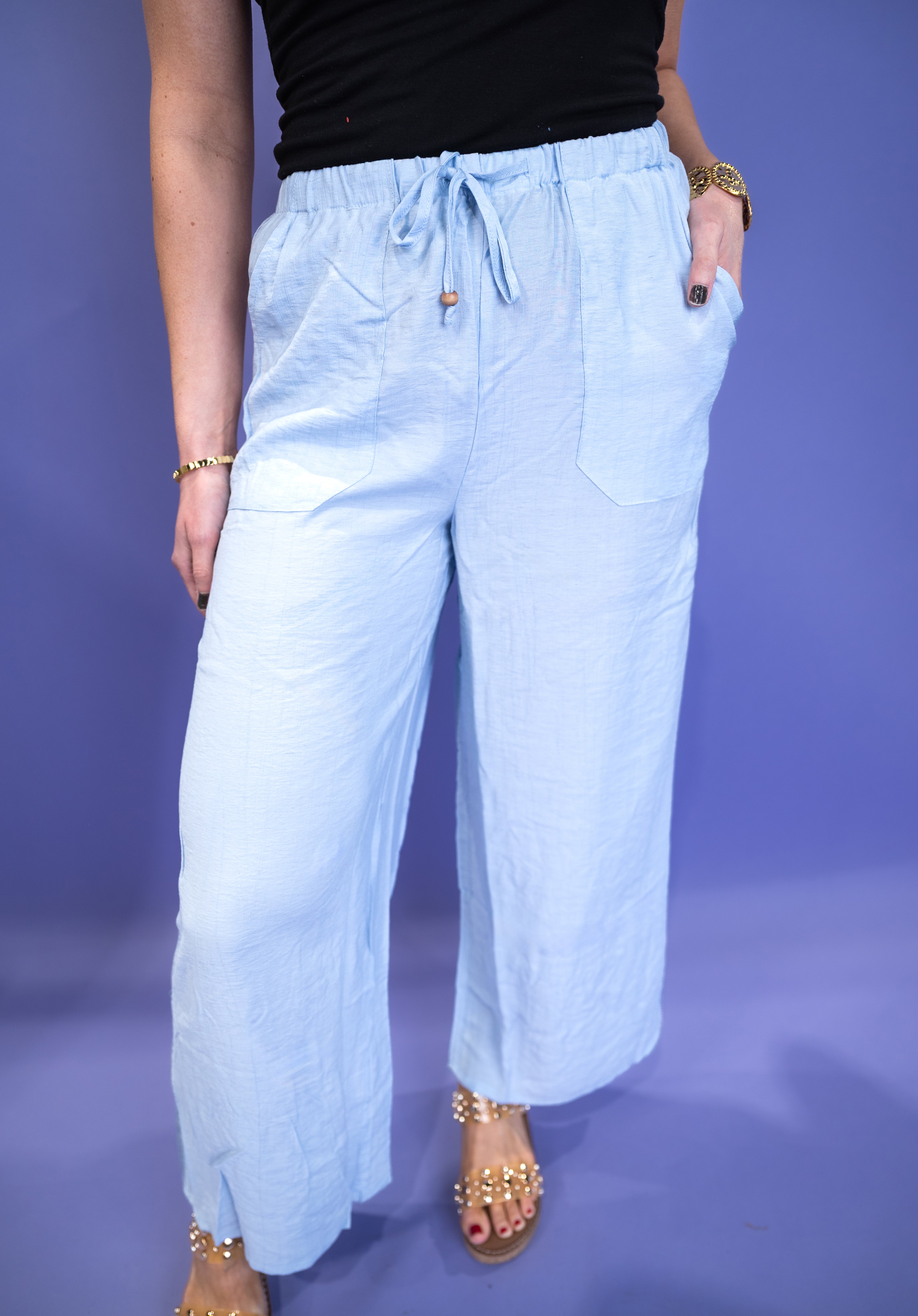 Drapeform Woven Pants - Blue