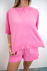 Dusty Tone Knit Set - Pink