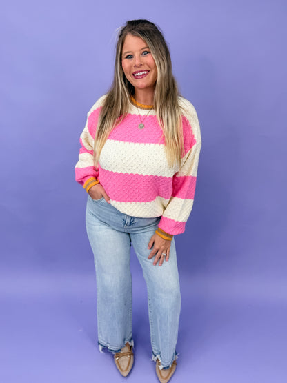 Pink About It Striped Sweater