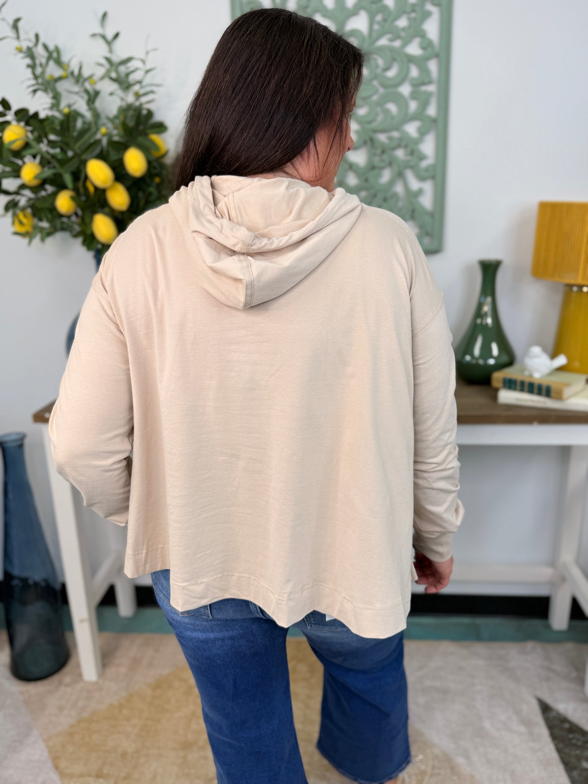 Relaxed Pocket Hoodie Pullover Top
