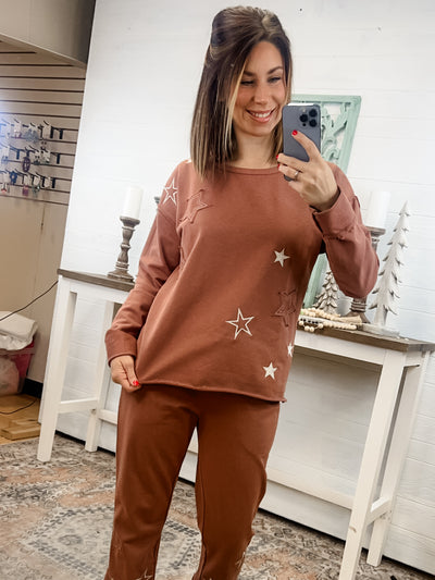 Star Embroidered Pullover Top FINAL SALE