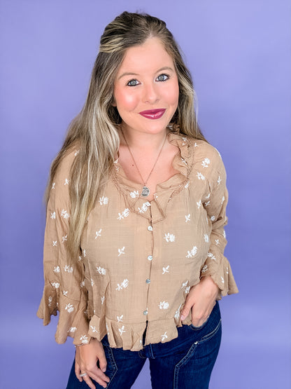 Wildflower Whimsy Ruffle Top
