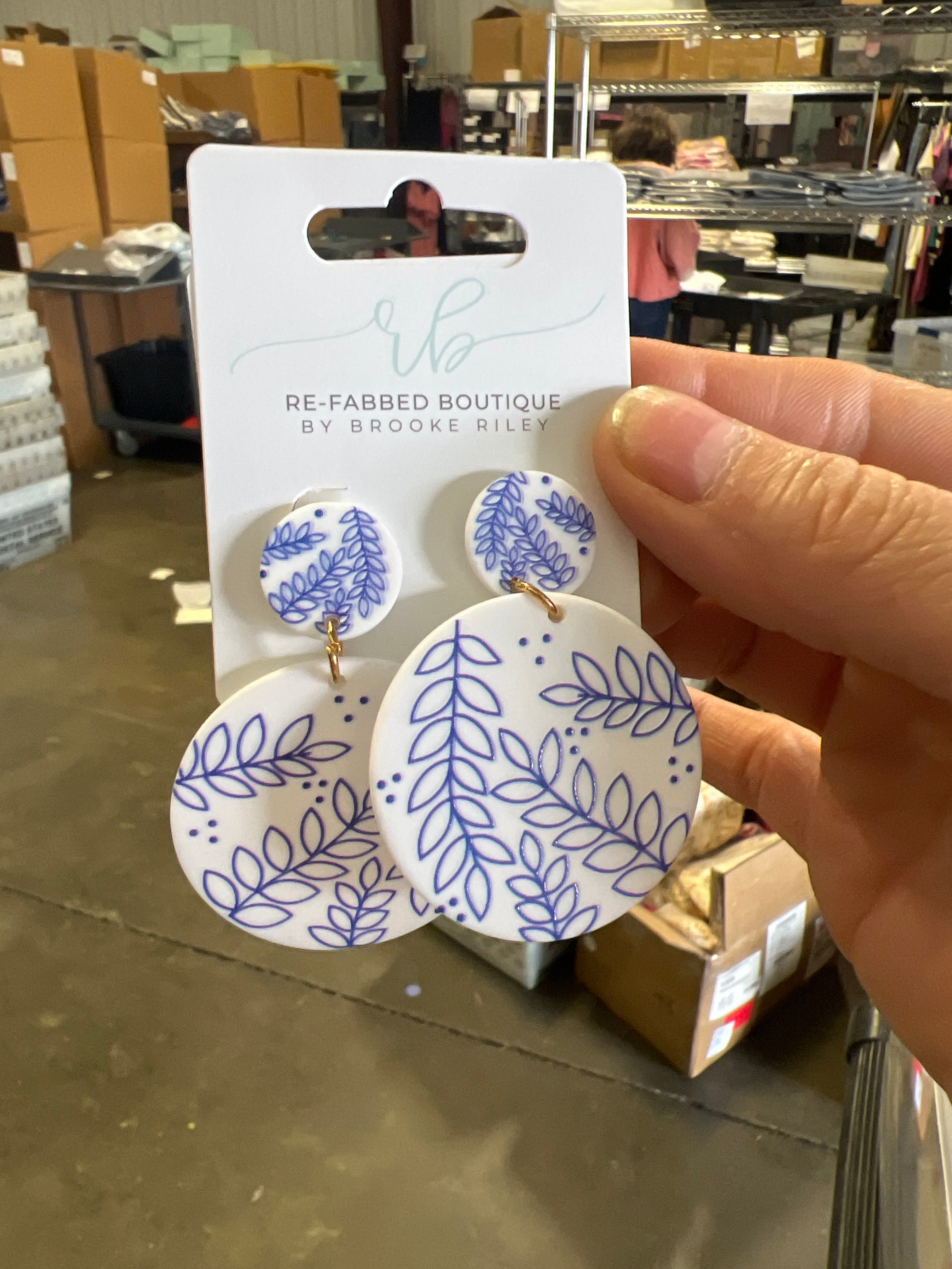 Blue Floral Earrings