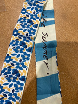 The Trendiest Scarf - Blue Stripe Flowers