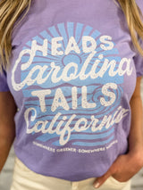 Heads Carolina Tails California Graphic Top