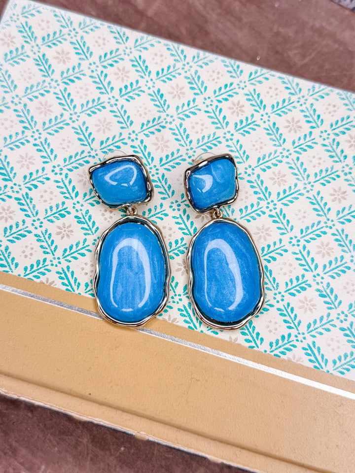 Geometric Oval & Square Earrings