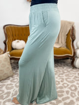 Soft Drape Wide Leg Pants - Moss Green FINAL SALE