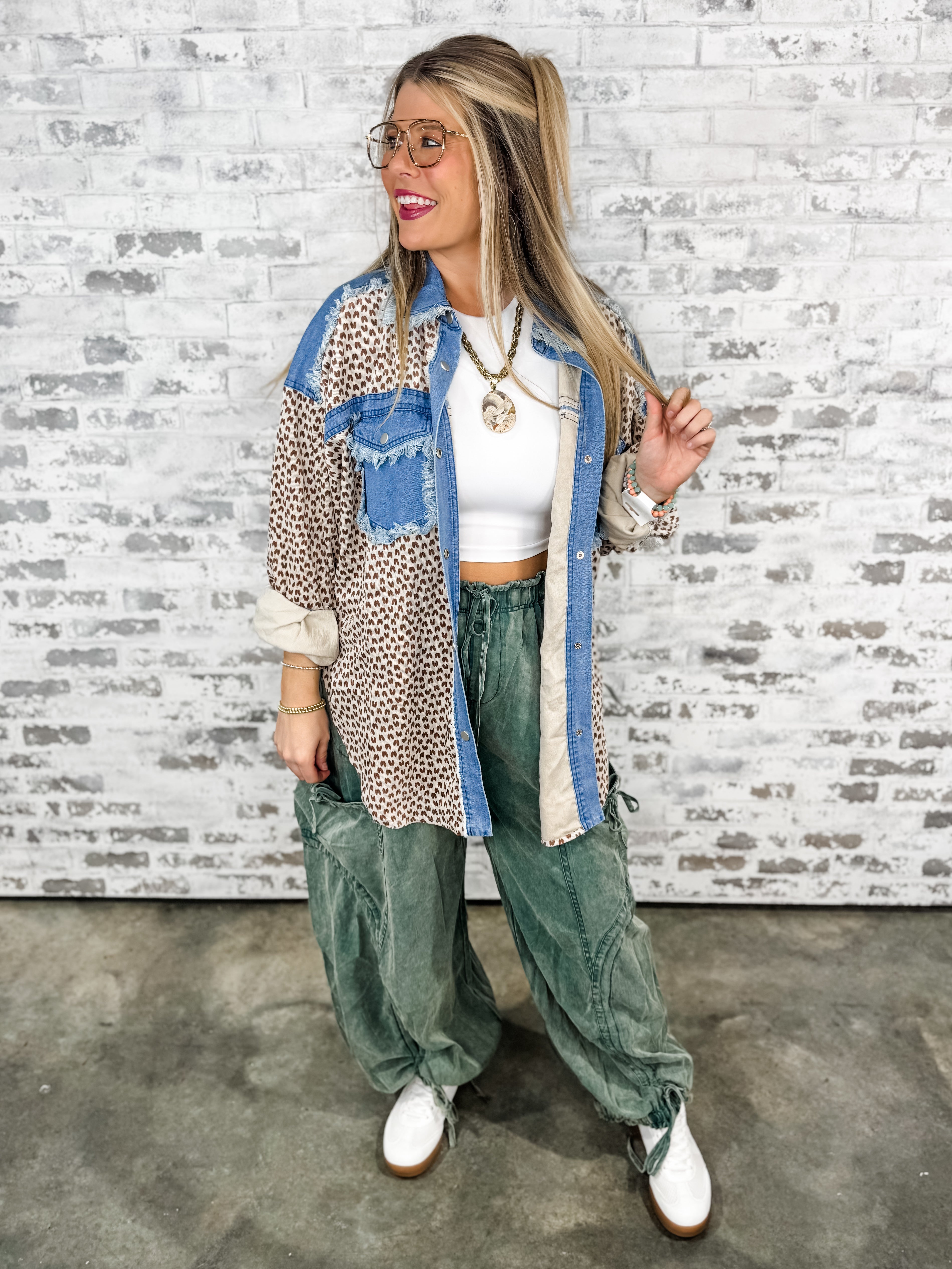 Wild Stitch Denim Mix Shacket