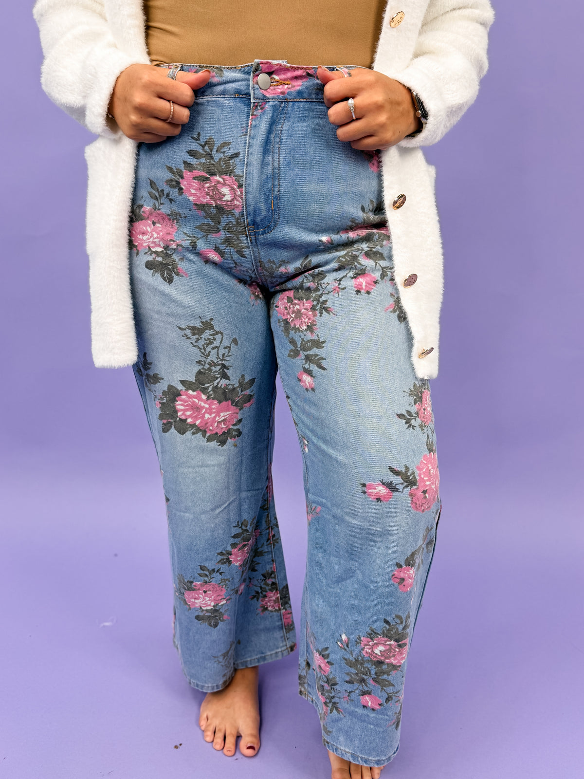Garden Floral Bootcut Jeans FINAL SALE