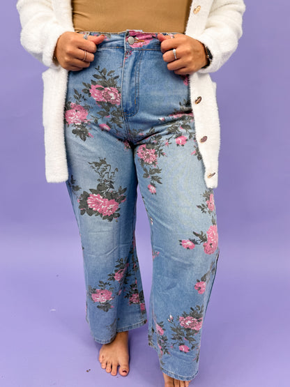 Garden Floral Bootcut Jeans FINAL SALE