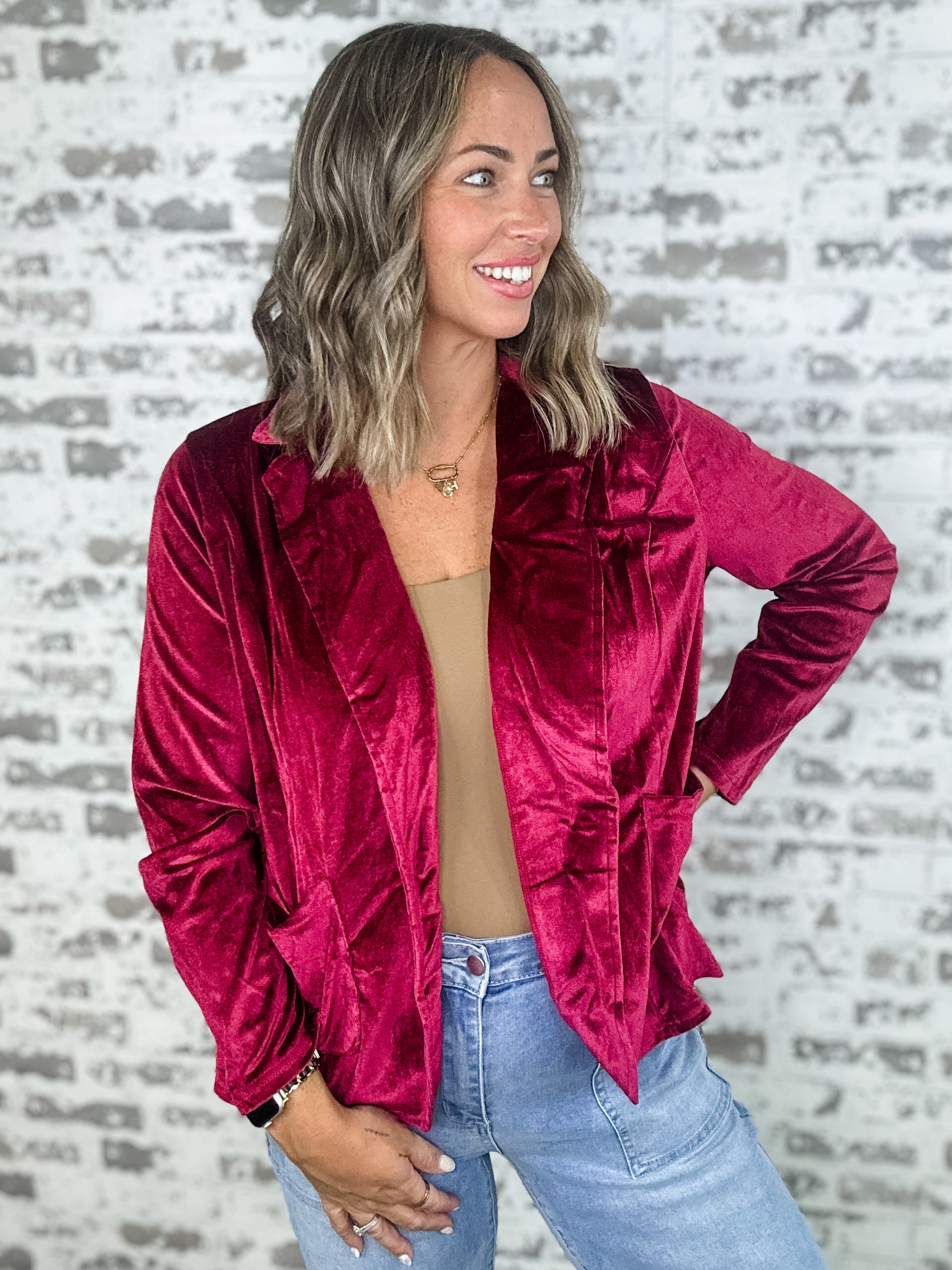 Velvet Ember Jacket - Wine - EOS Final Sale
