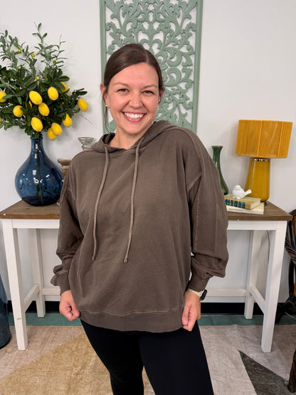 French Terry Pigment Dye & Enzyme Washing Hoodie