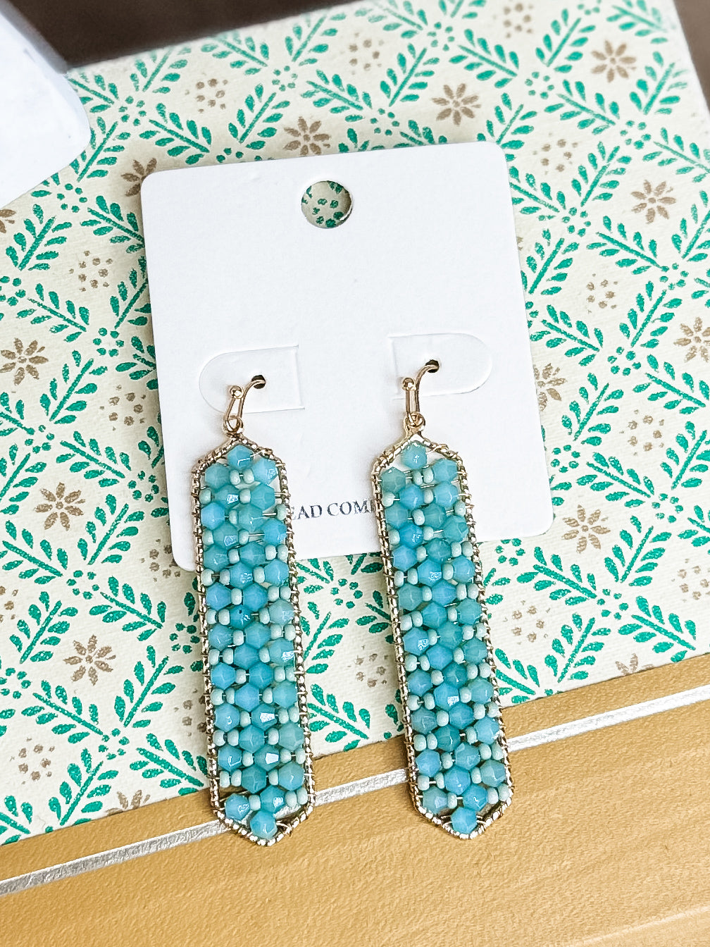 Stella Bar Earrings - Aqua Green