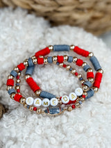 Gameday Wrap Bracelet - Burgundy Gray