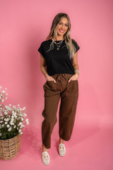 Effortless Edge Folded Top - Black