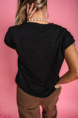 Effortless Edge Folded Top - Black