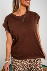 Effortless Edge Folded Top - Brown