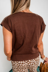 Effortless Edge Folded Top - Brown