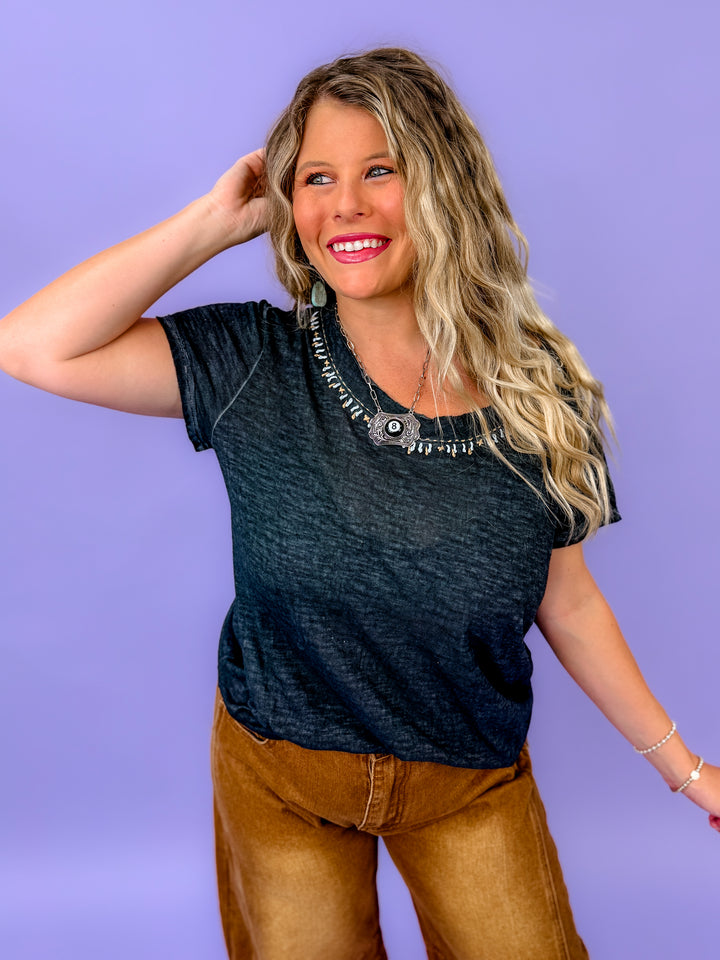 Everyday Lightweight Relaxed Fit Hand-Stitched Knit Top