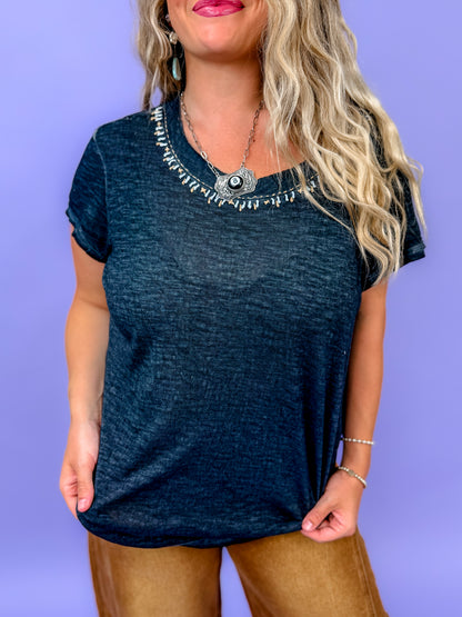 Everyday Lightweight Relaxed Fit Hand-Stitched Knit Top