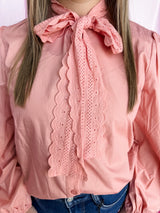 Chic Ribbon Neck Top