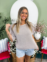 Relaxed Dolman Knit in Washed Mocha - Mocha