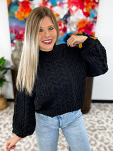 Braided Lane Sweater - Black