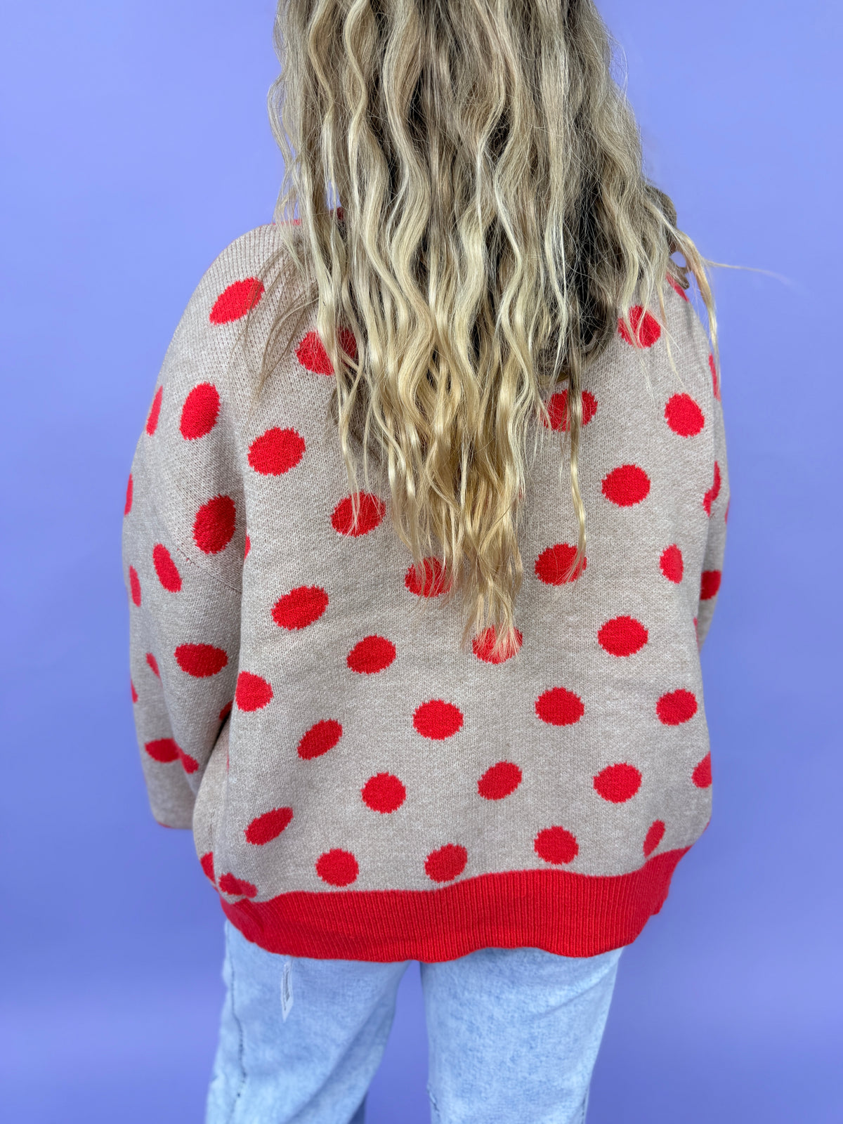 Vintage Polka Dot Scalloped Trim Cardigan