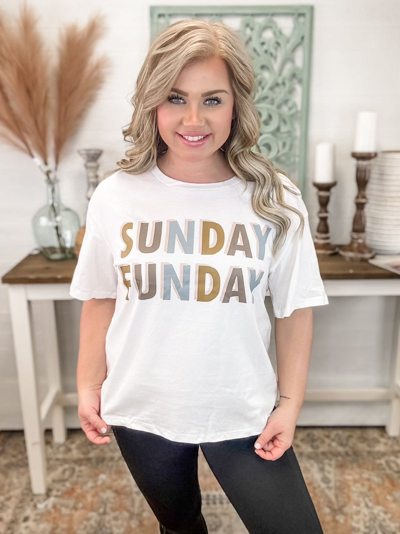 "SUNDAY FUNDAY" Graphic Tee FINAL SALE