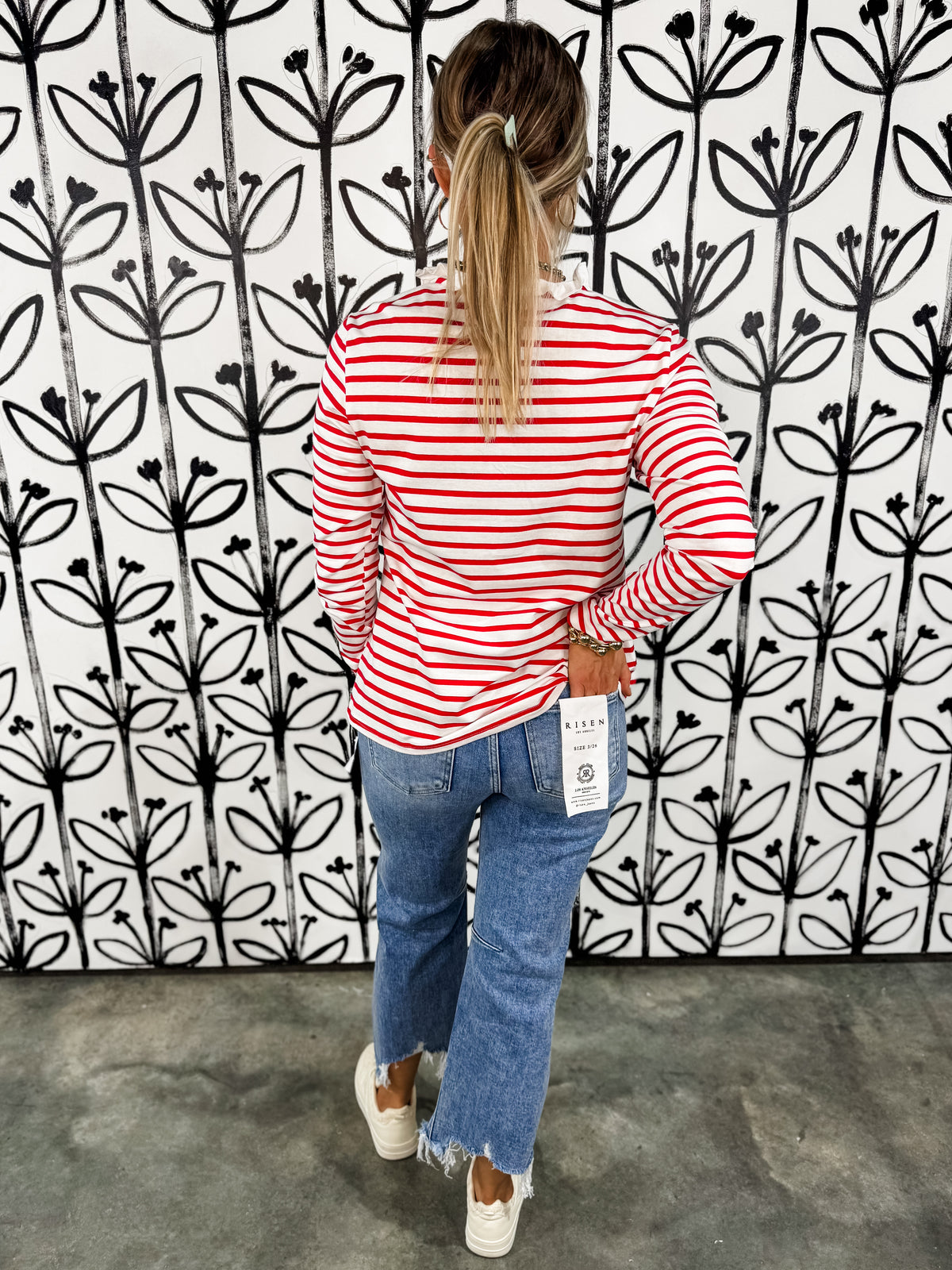 Crimson Memory Stripe Top