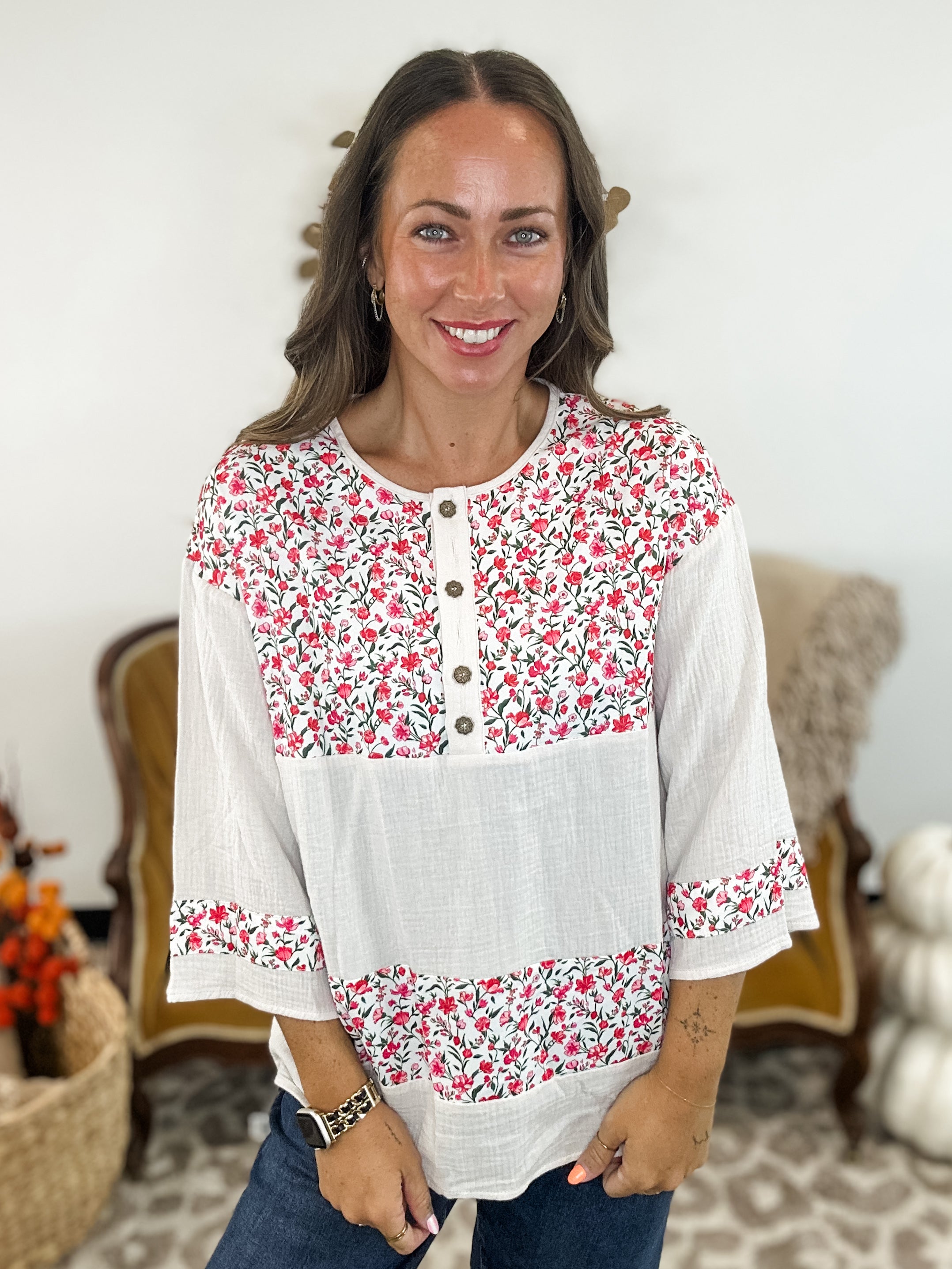 Coffee Run Top - Red FINAL SALE