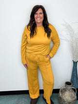 Feminine Flow Wide Leg Set - Yellow