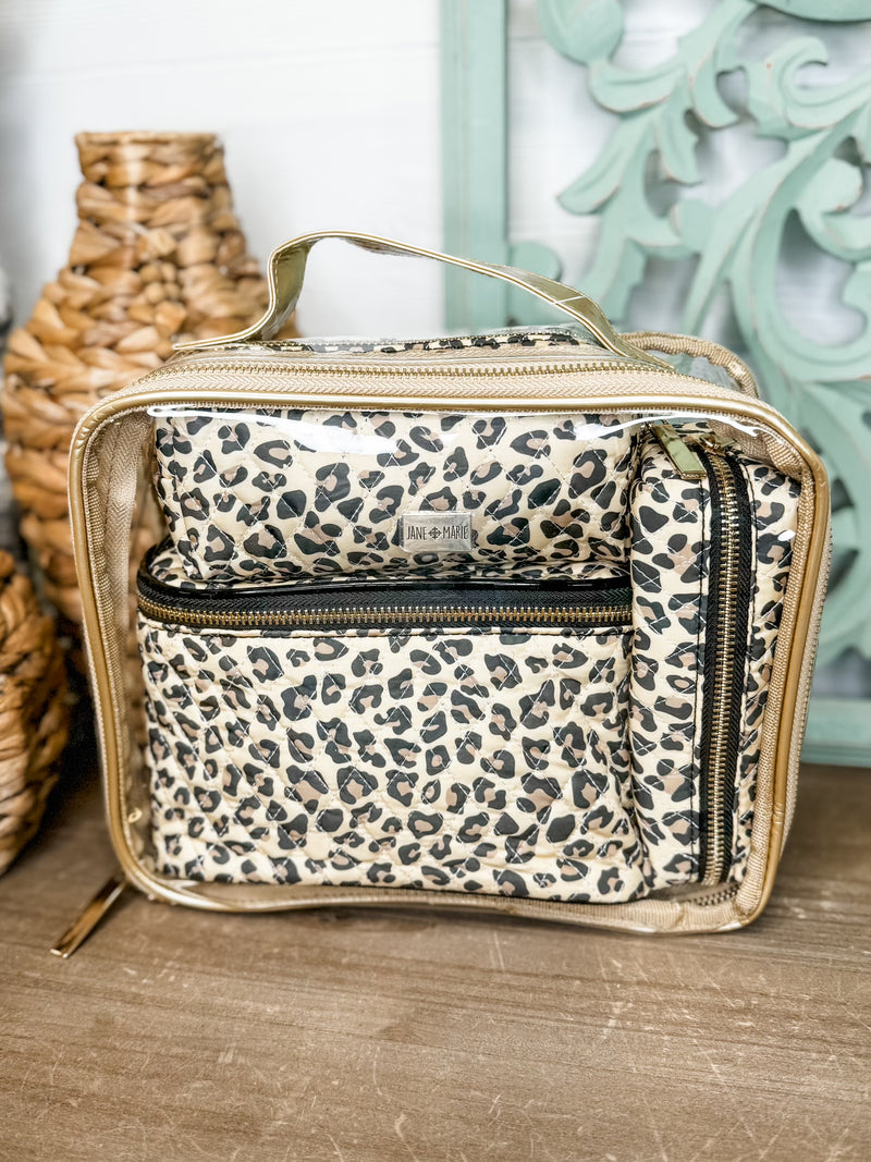 Lounging Leopard Clear Toiletry Bag