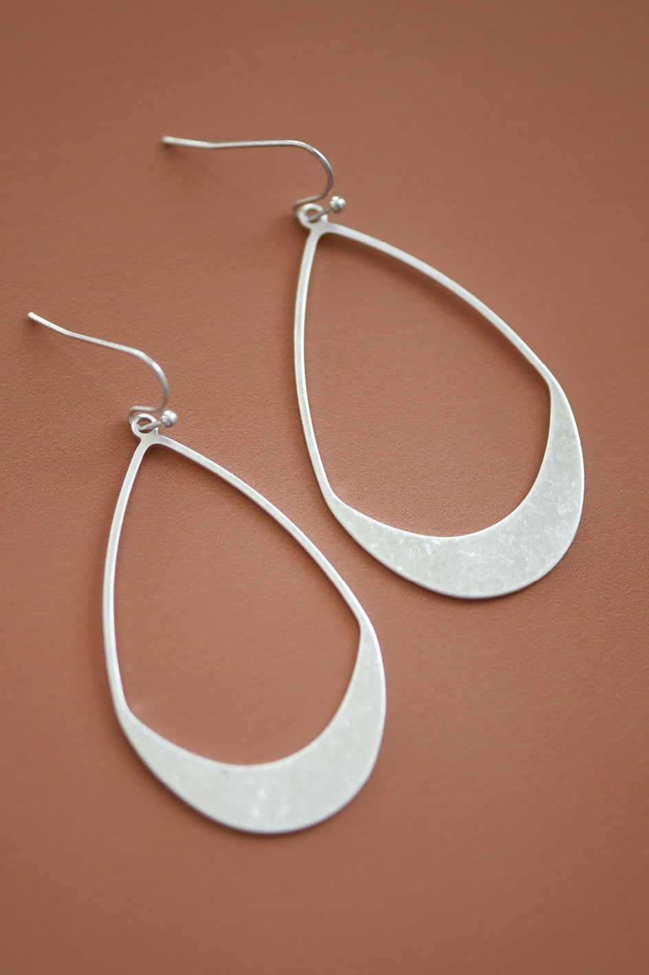 Sleek Teardrop Statement Earrings - Silver *Final Sale*