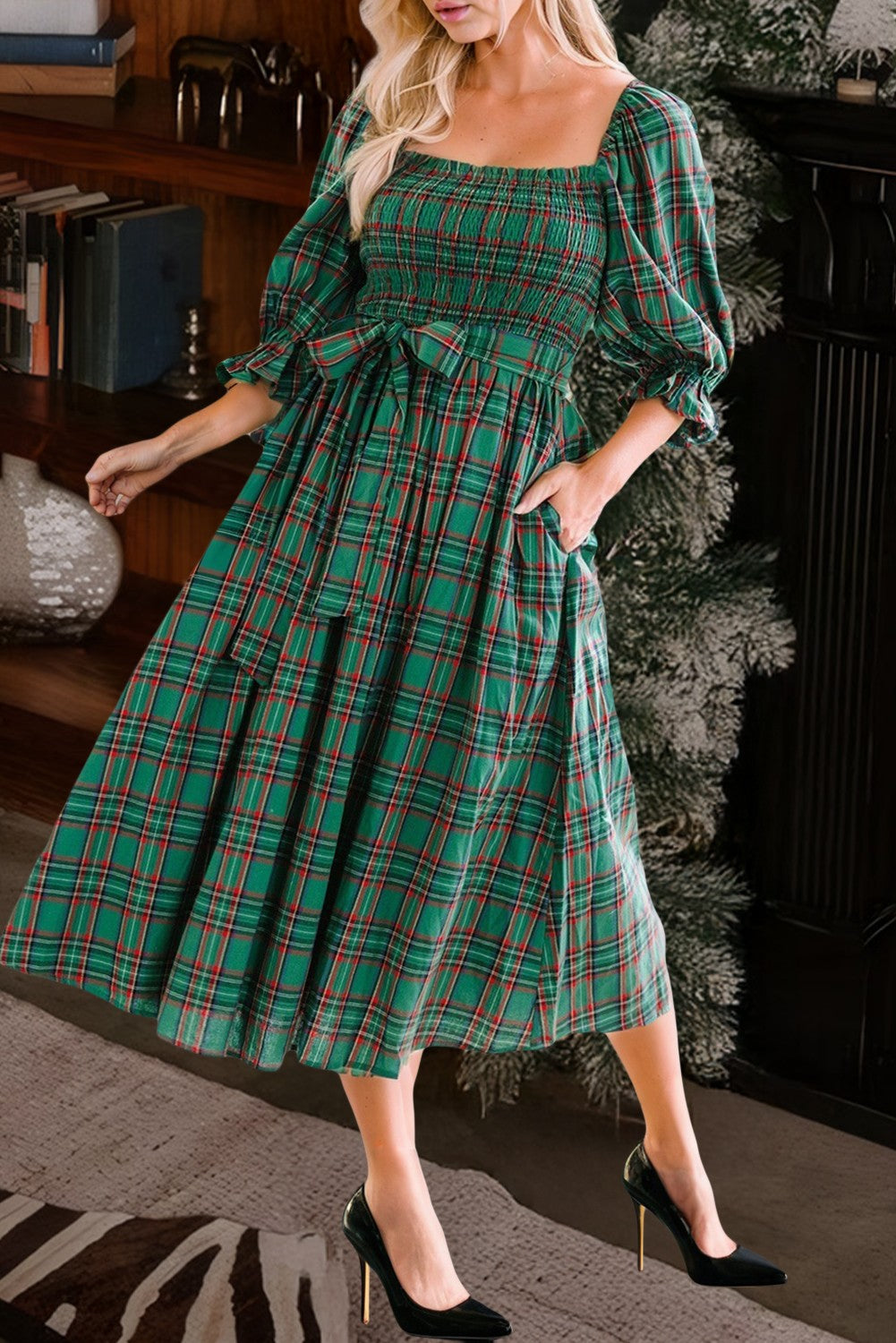 Willow Knot Dress - Green