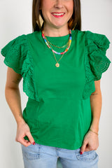 Feminine Flow Top - Green FINAL SALE