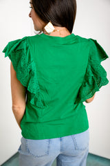 Feminine Flow Top - Green FINAL SALE