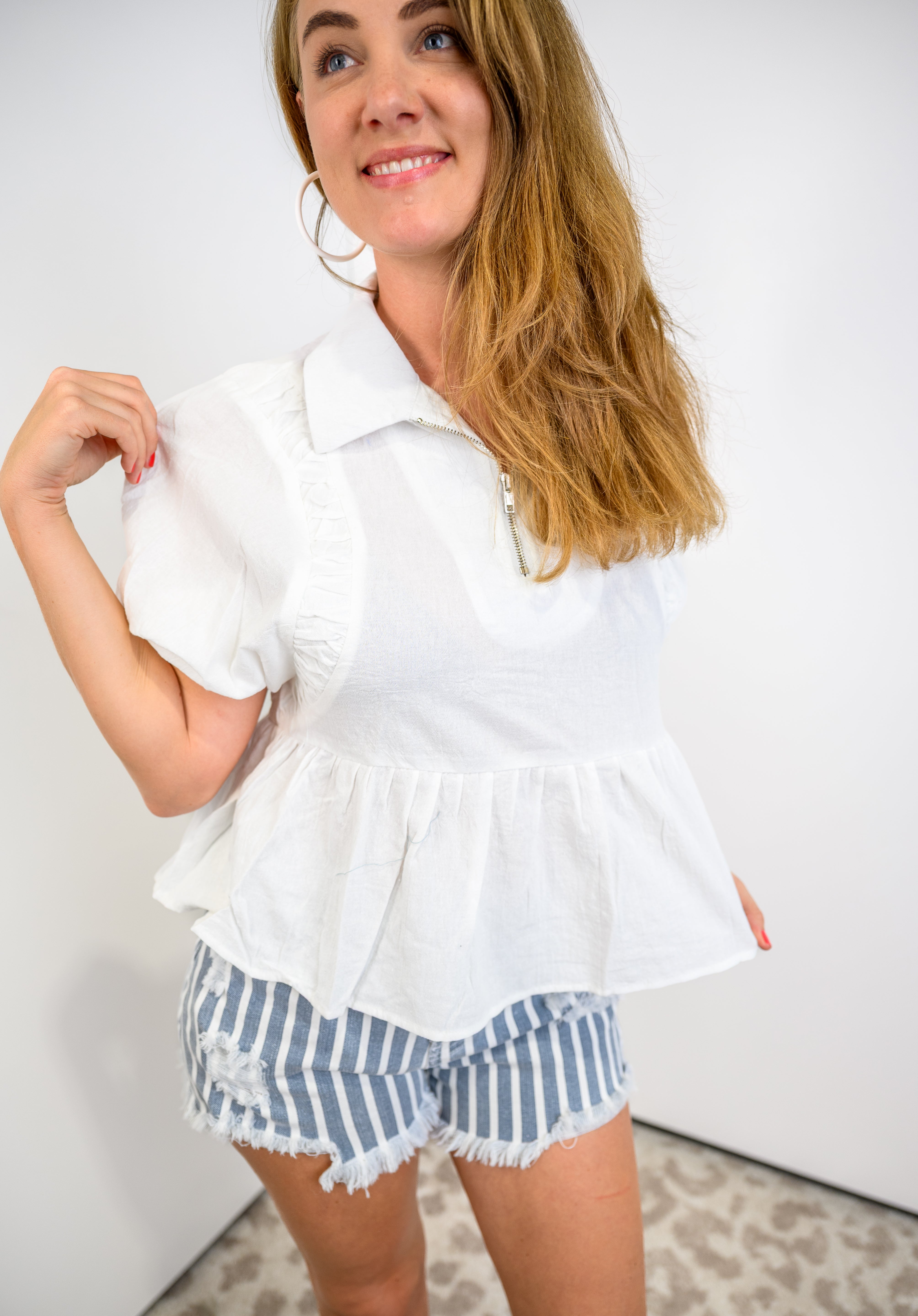 Flare Form Top - White