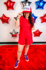Flipside Flow Romper - Ruby