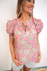 Floral Daydream Puff Top