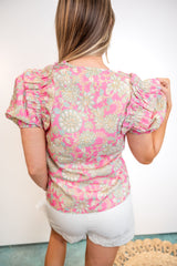 Floral Daydream Puff Top
