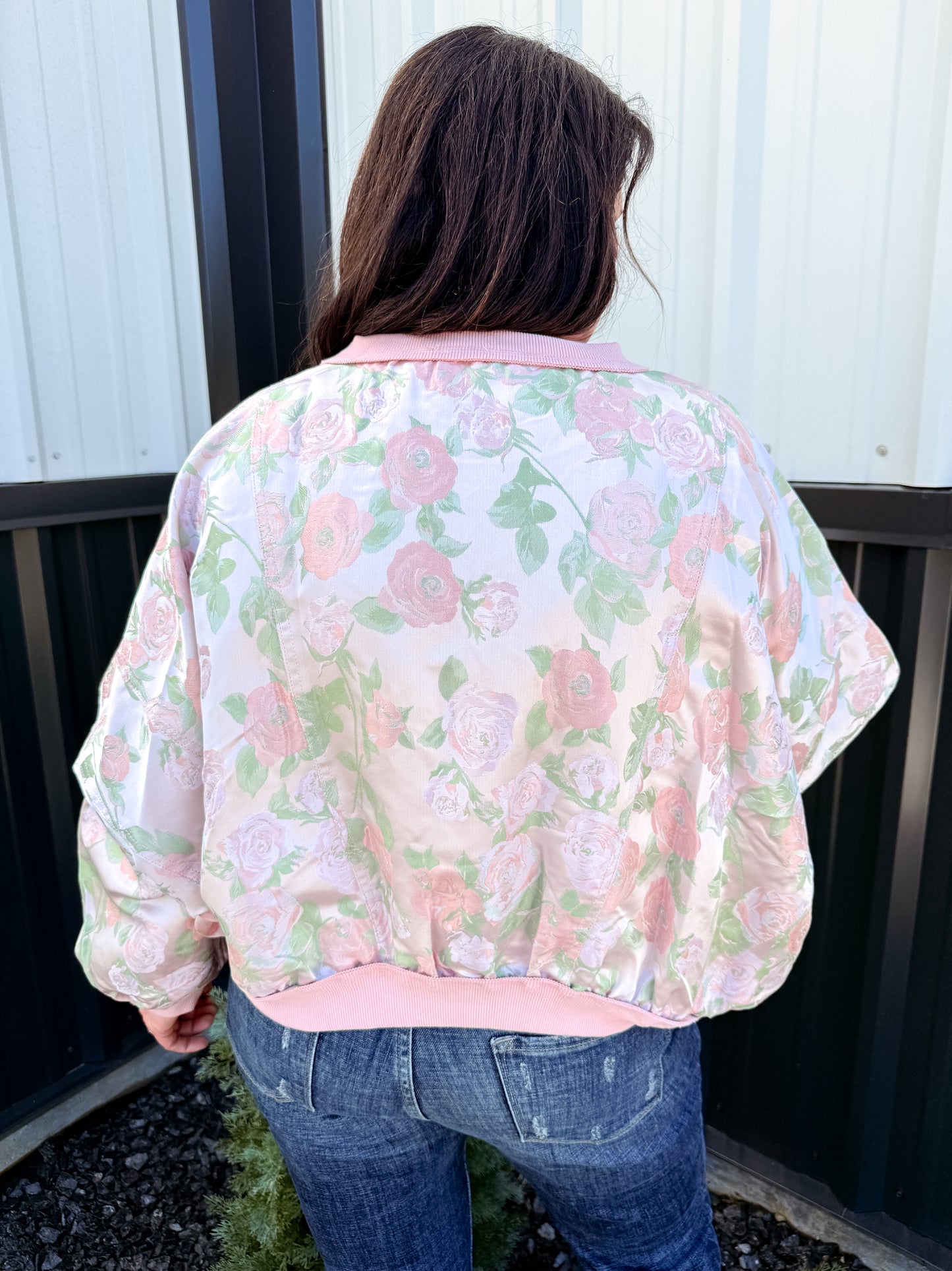 Floral Dolman Sleeve Pullover Sweatshirt