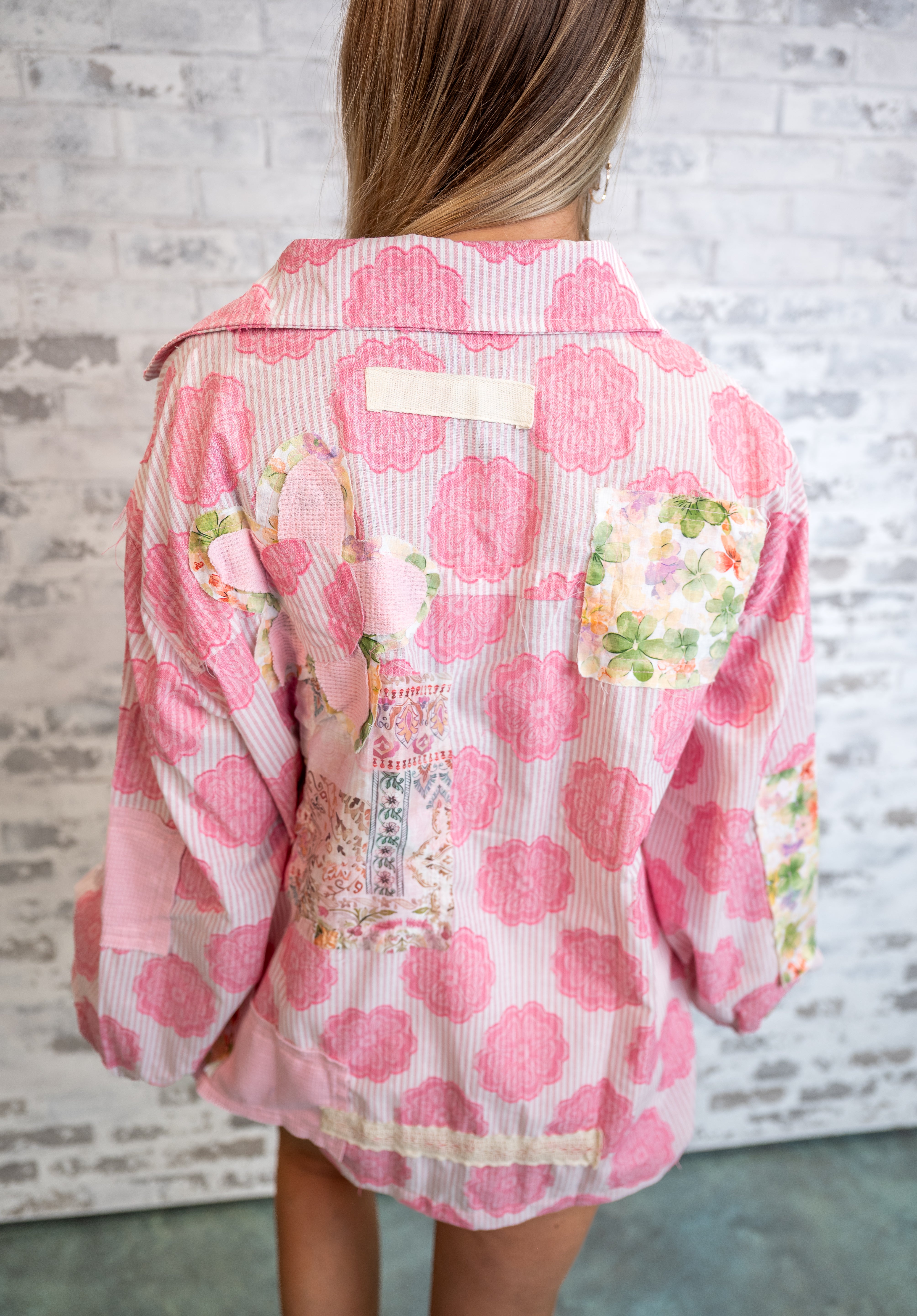 Floral Patchwork Button-Up Jacket